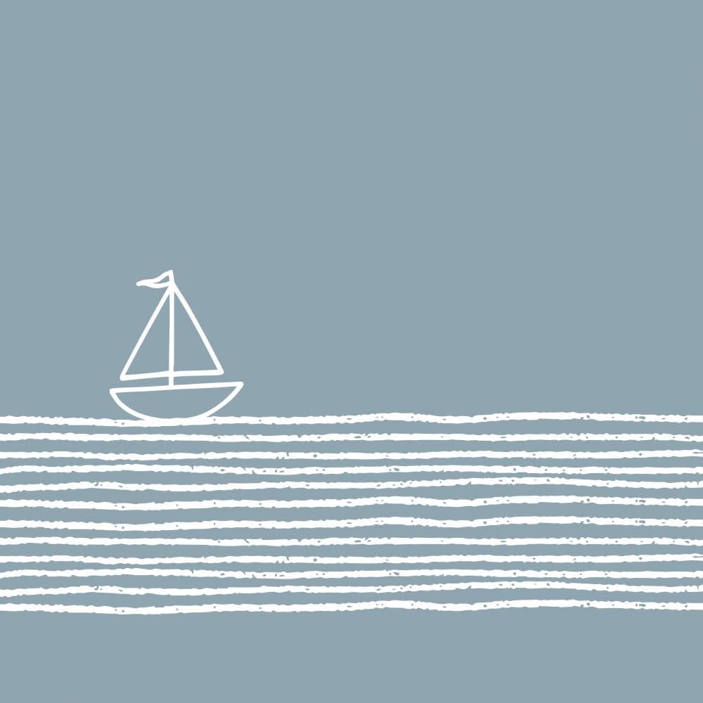 Paperproducts Design Pure Sailing 3-Ply Lunch Napkins, 6.5-Inch, Blue, Pack of 20