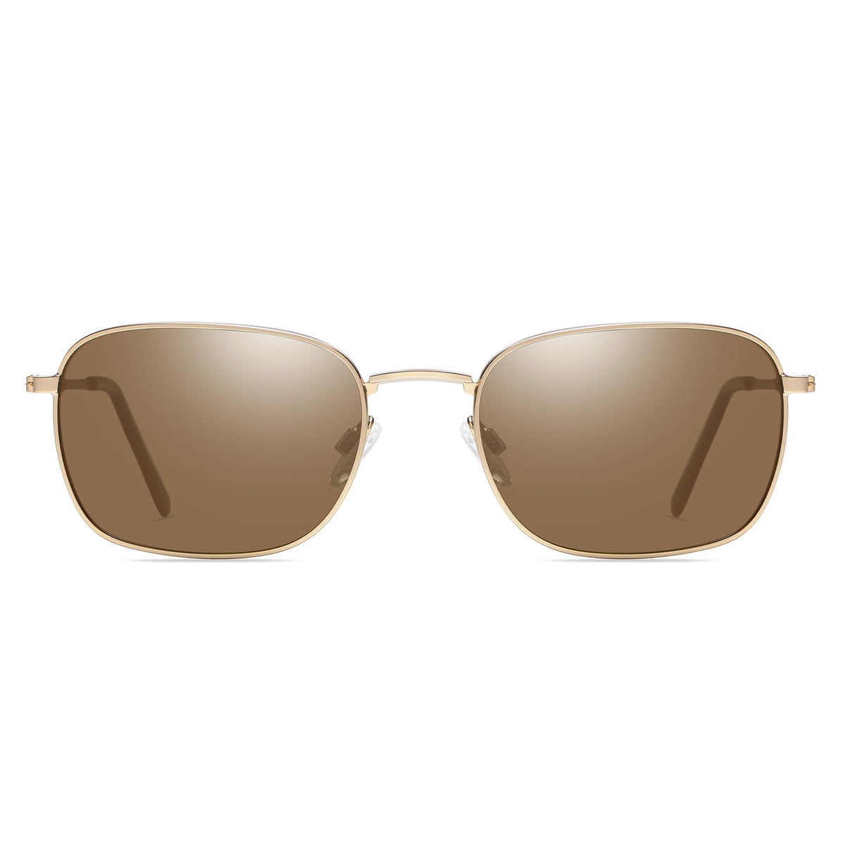 DUCO Sunglasses, Medium, Gold Frame Brown Lens