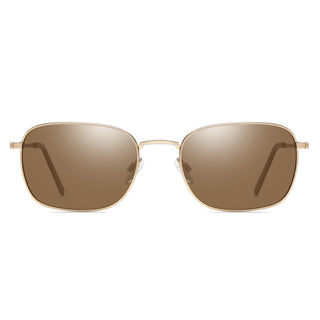 DUCO Sunglasses, Medium, Gold Frame Brown Lens