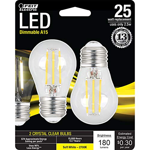 Feit Electric Light Bulb, A15, Clear