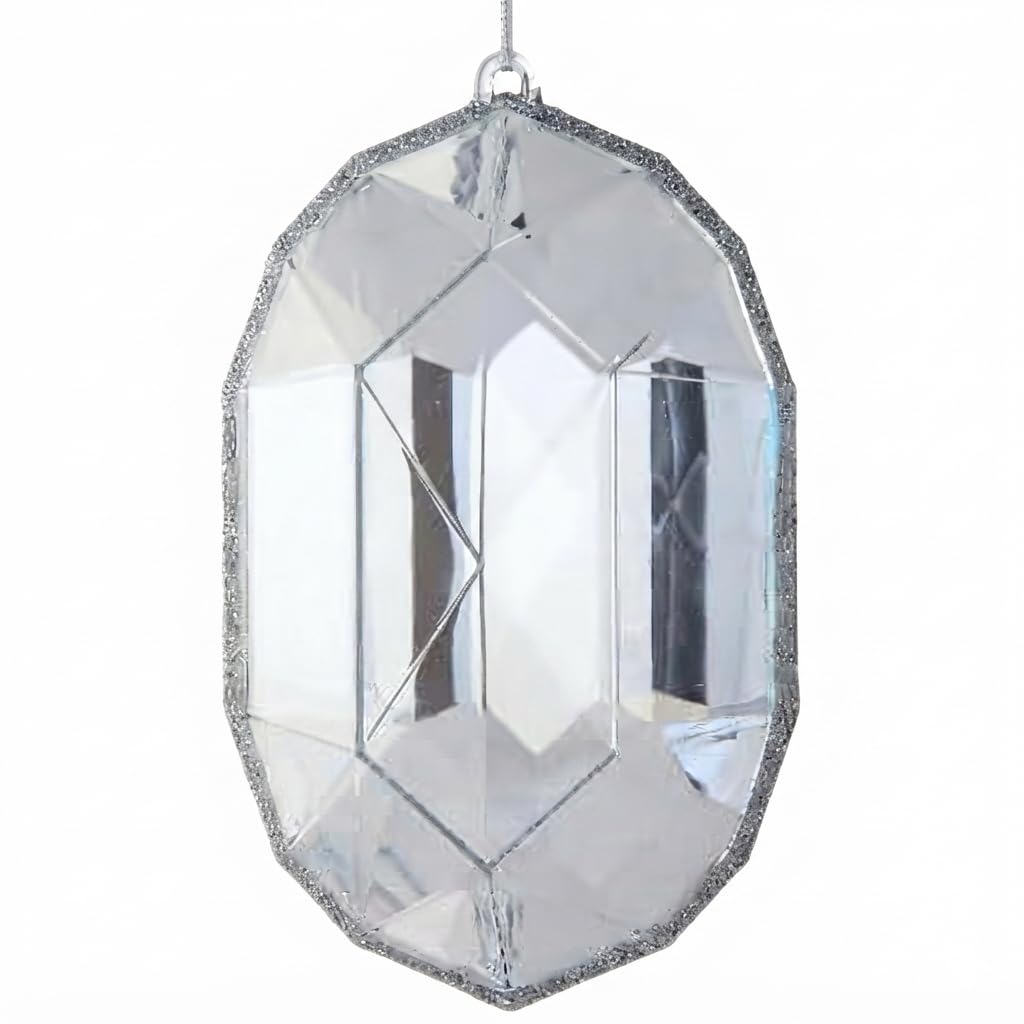 Regency International Hanging Ornament, 6.5 inches, Clear (Silver)