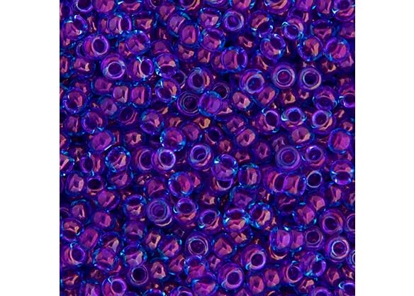 John Bead Craft Bead, 2mm, Luster Aqua Fuchsia Lined