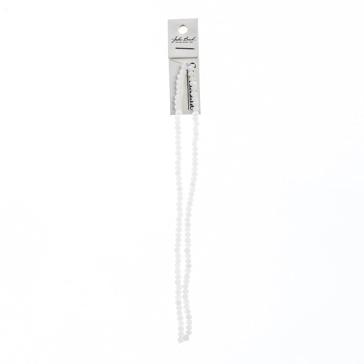 John Bead Craft Bead, 3mm x 4mm, Opaque White Matt AB