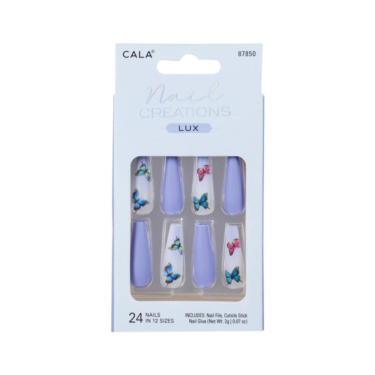 Cala False Nail, 12 inclusive sizes, blue