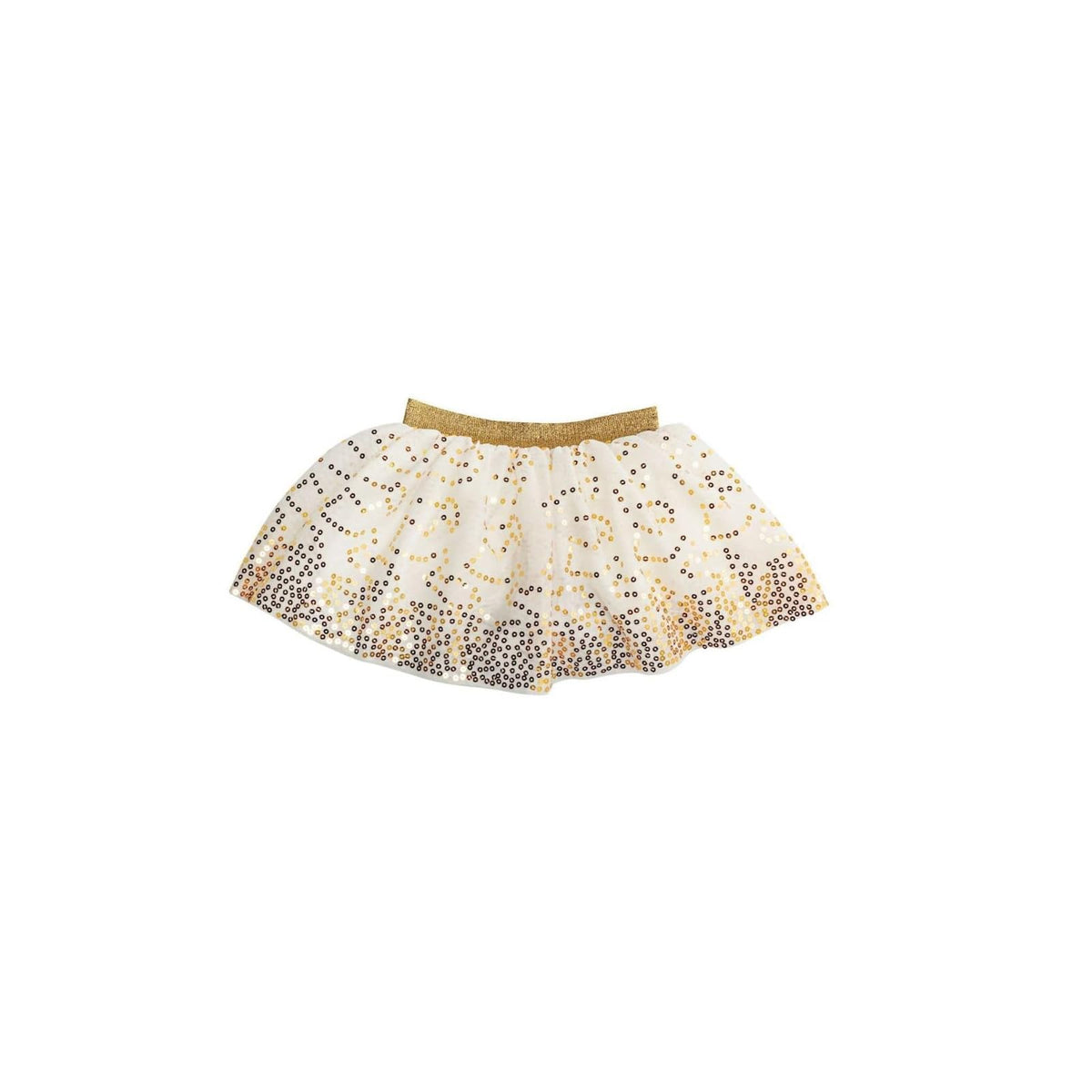 Mud Pie Skirt, White, Kids Gold Sequin Tutu