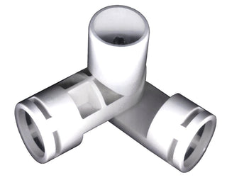 Snapclamp PVC- Adjustable joint fitting 1" 3-Way (Furniture Grade White)