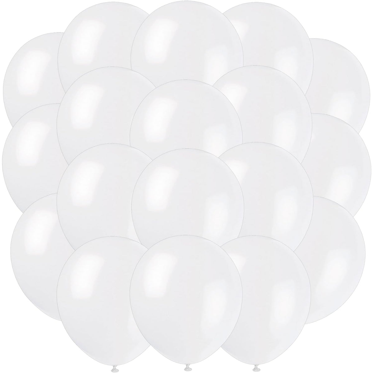 Unique Industries 9" Latex Snow White Balloons, 20ct