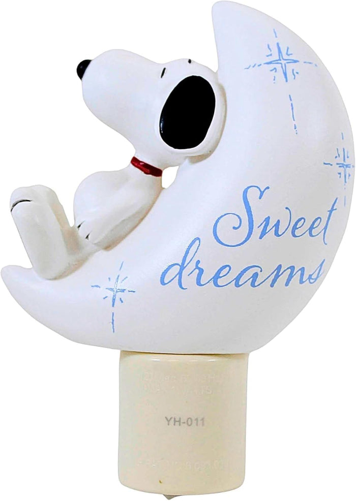 Roman Snoopy Moon Sweet Dreams Nightlight, 4.25-inchg Height, Polyresin, Room Lighting Decoration