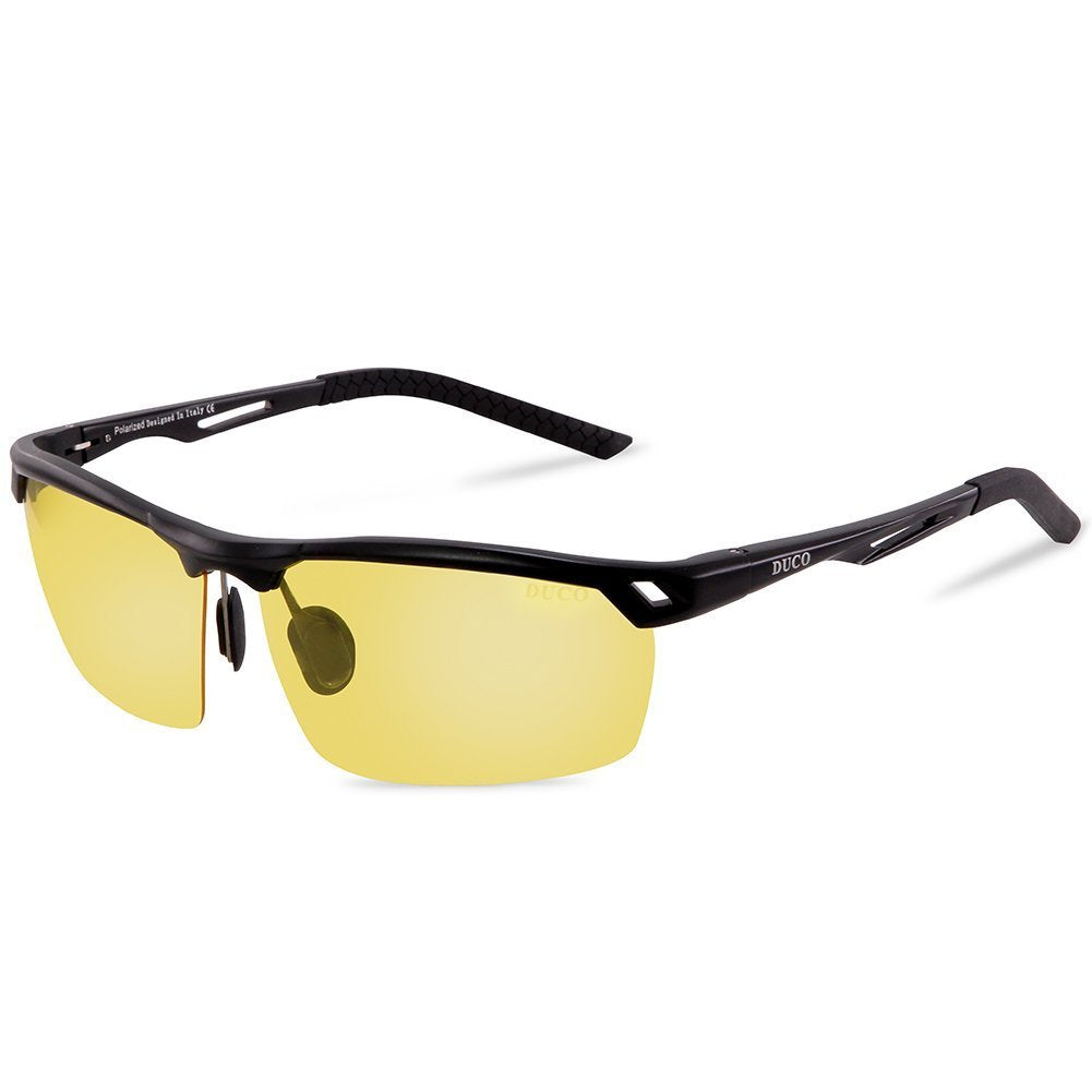 DUCO Sunglasses, Medium, A Black Frame Yellow Lens
