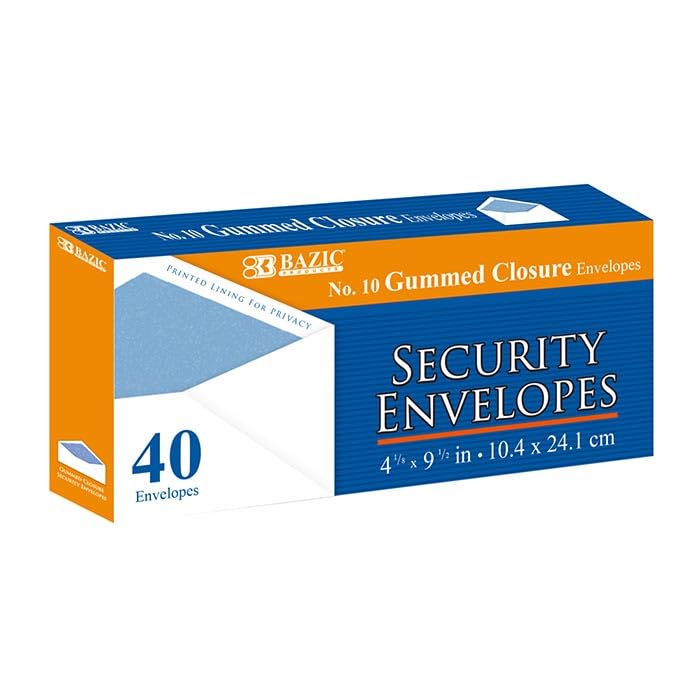 BAZIC PRODUCTS Envelope, #10 (4 1/8 x 9 1/2 in), #10 (40-count)