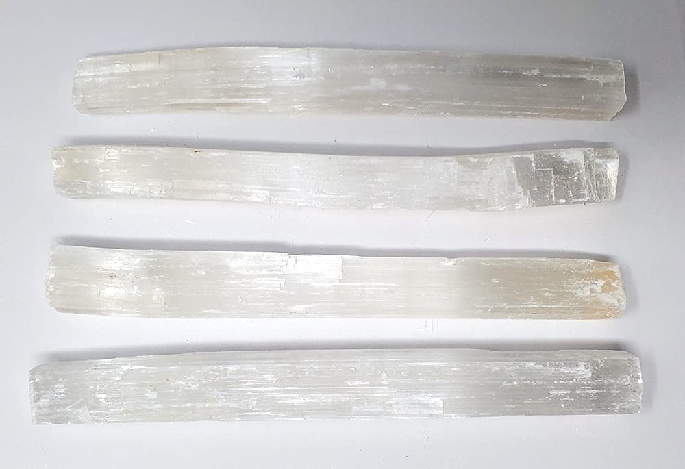 New Age Imports, Inc.® ~ Premium Quality Selenite Sticks 7-8" Size- 1 LB. Great for Wicca, Reiki, Healing, Metaphysical, Chakra, Positive Energy, Meditation, Protection, Decoration or Gift (7-8")