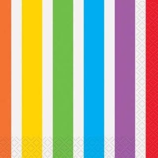 Unique Industries Rainbow Party Beverage Napkins, 16ct