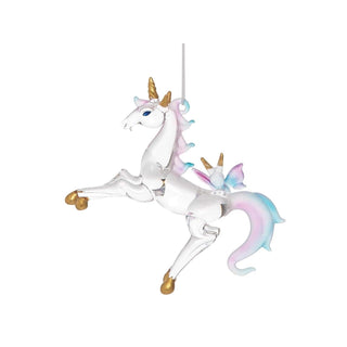 GALLERIE II Hanging Ornament, 4 Inch, Magical Fairy Unicorn Gold and Pastel Pink