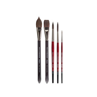 KINGART Paint Brush, Assorted, Brown, Red, Black, Silver