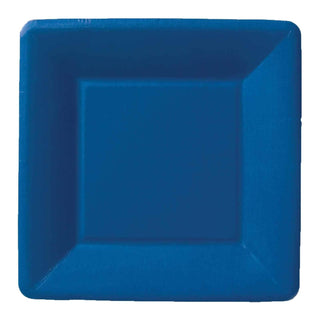 Ideal Home Range Dishware Plate, 7" Square, Classic Linen Dark Blue
