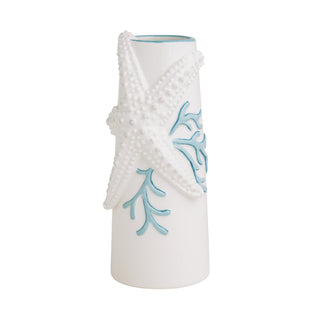 Mud Pie Vase, 6 1/2" x 3 1/2" dia, Starfish