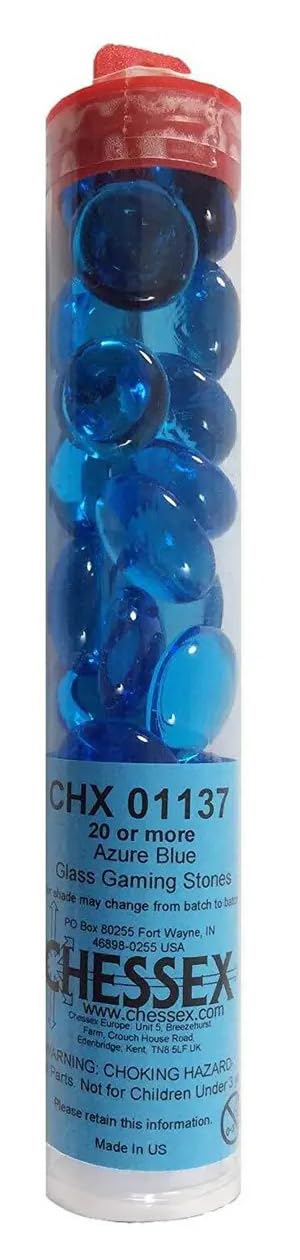Glass Gaming Stones Chessex Azure (20)