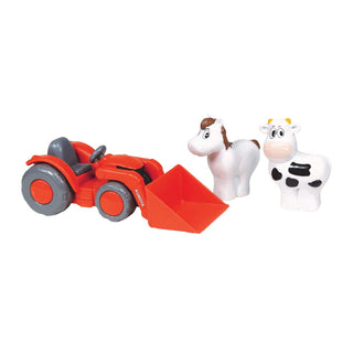 New Ray Toyss SS-33073 Kubota LilÕ Orange Farm Tractor and Animals Playset