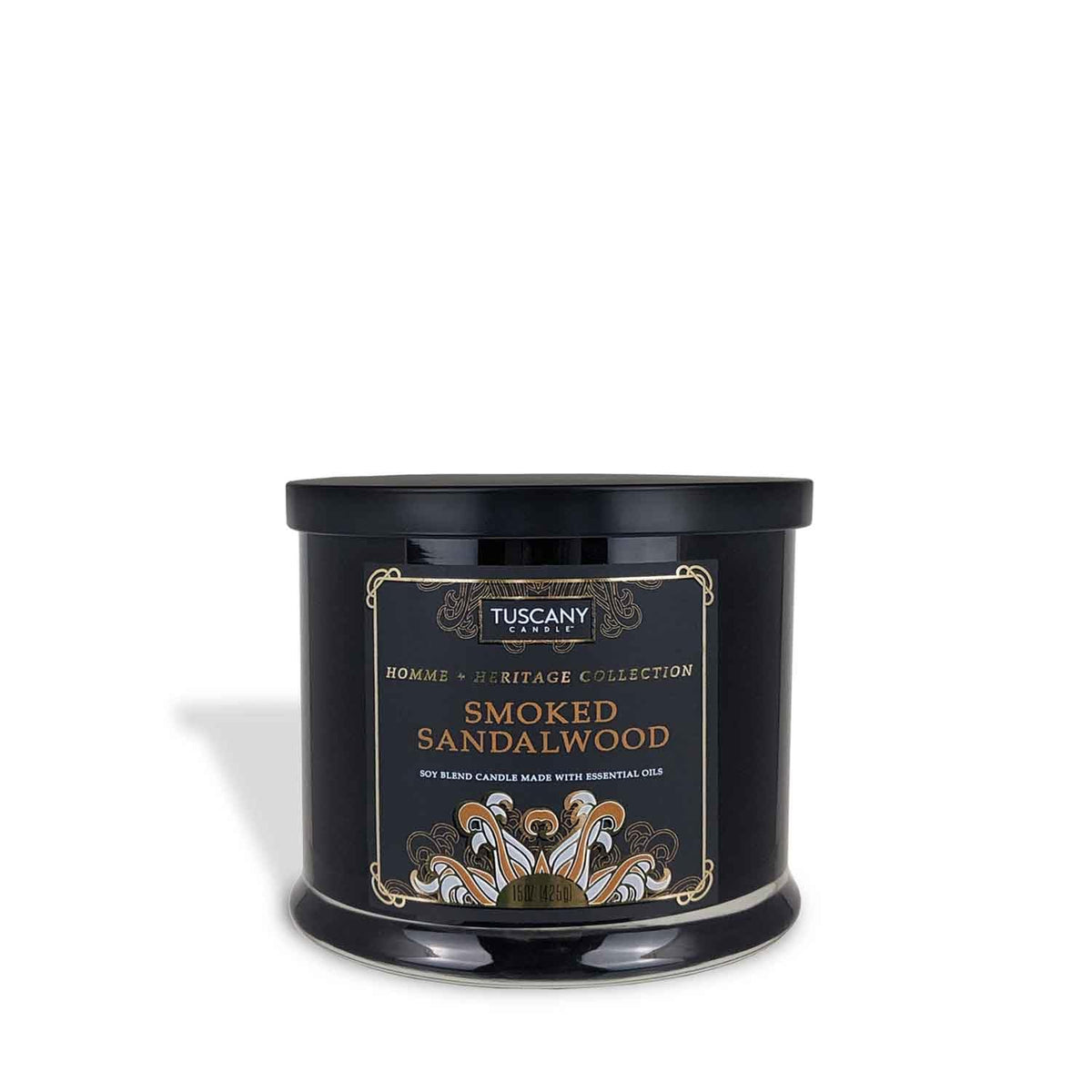 Empire Candle Tuscany Candle Homme + Heritage Scented Candle, Smoked Sandalwood, 15 oz