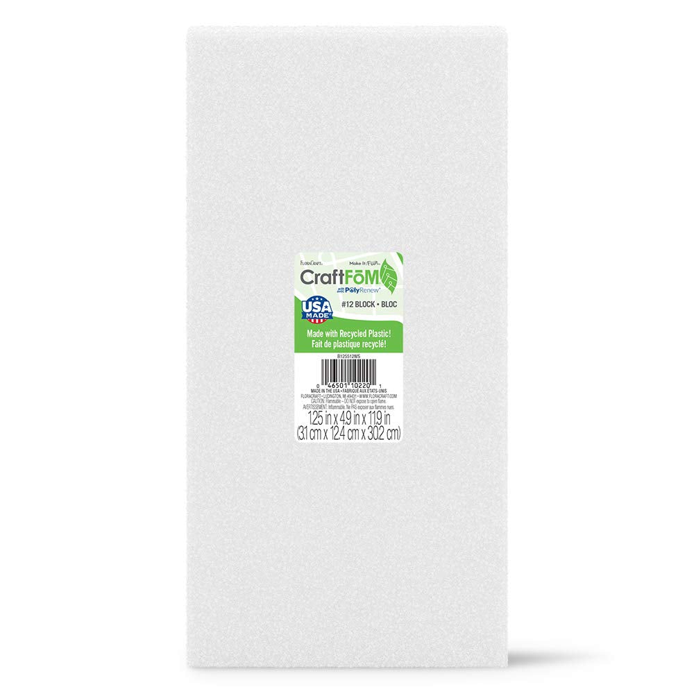 FloraCraft Craft Wood, 1-1/4 x 5 x 12", White