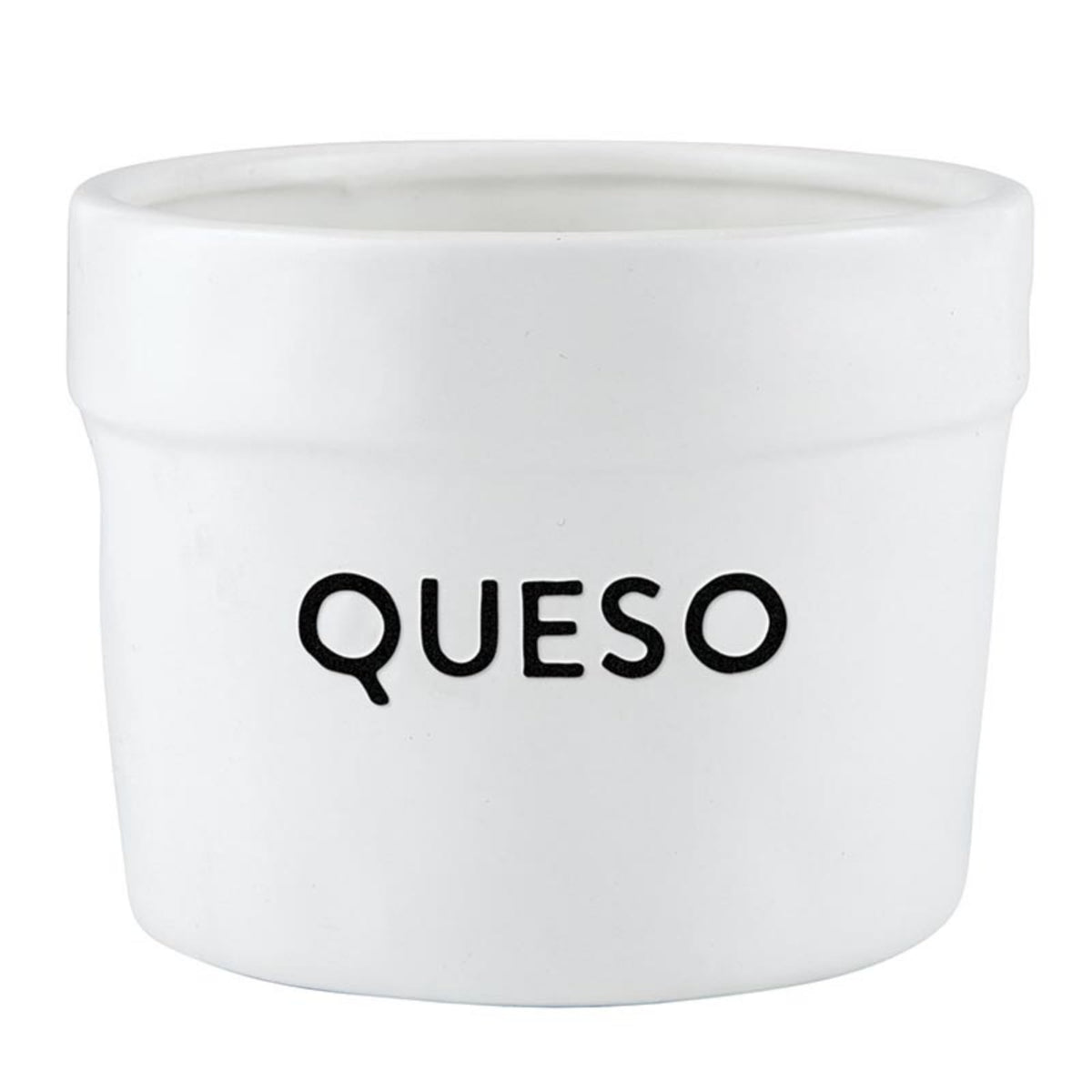 Santa Barbara Design Studio Serving Bowls Taco Night Ceramic Bowl, Small, White - Queso