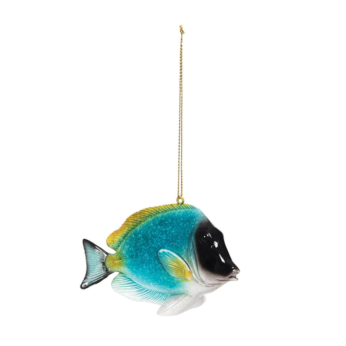 Beachcombers Hanging Ornament, 4 Inch, Teal/Yellow/Black