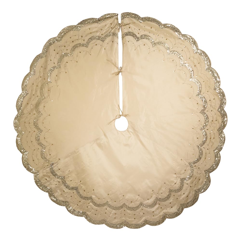 Kurt S. Adler Tree Skirt, 72-Inch, Gold