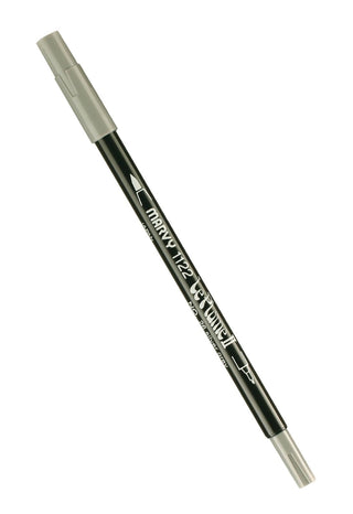 Uchida Marvy Extra Fine Tip Le Plume II Double Ender Marker Pen Art Supplies, Silver Grey