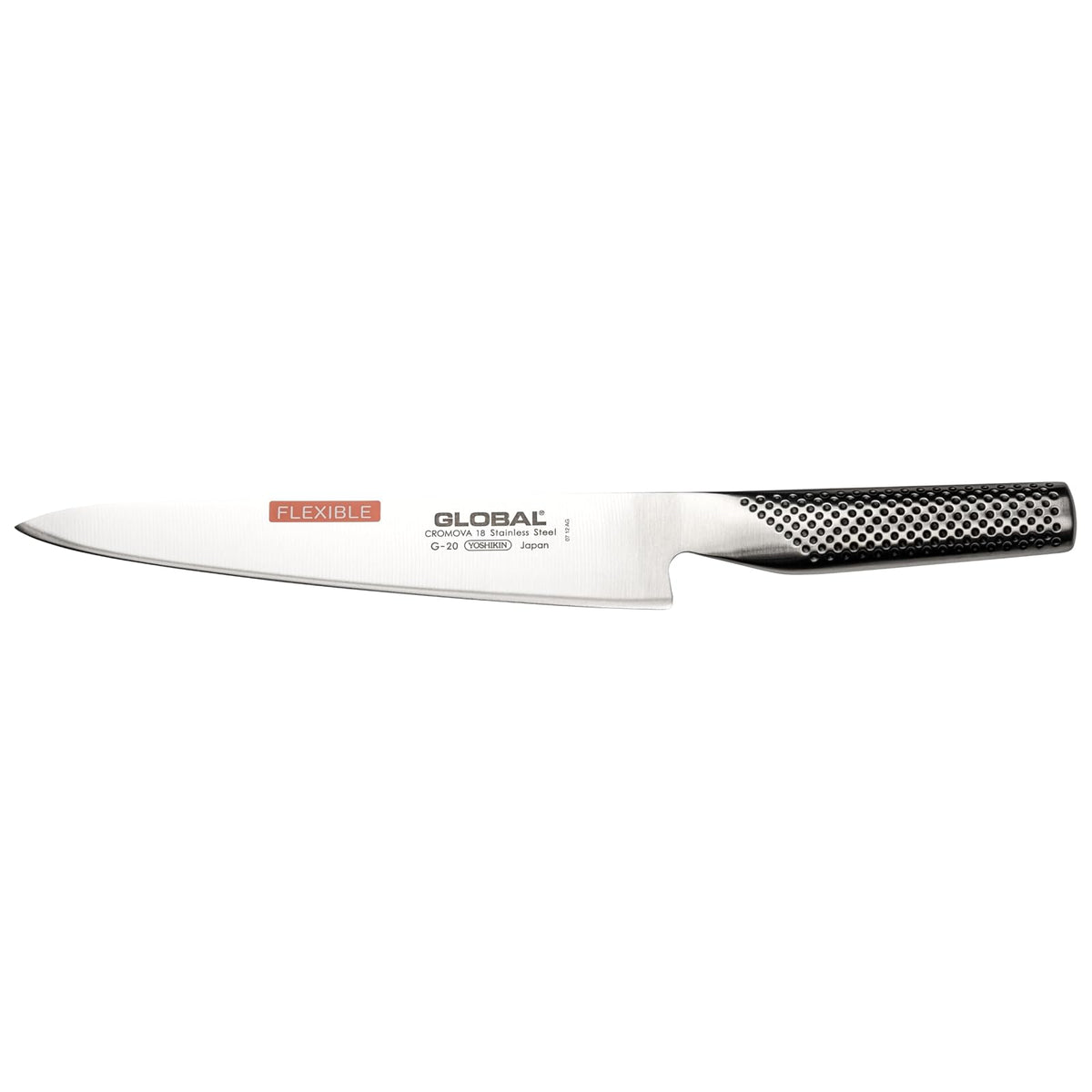 Global Kitchen Knife, 8", Black/Chrome