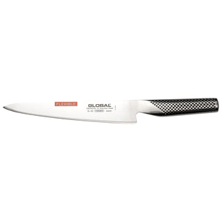 Global Kitchen Knife, 8", Black/Chrome