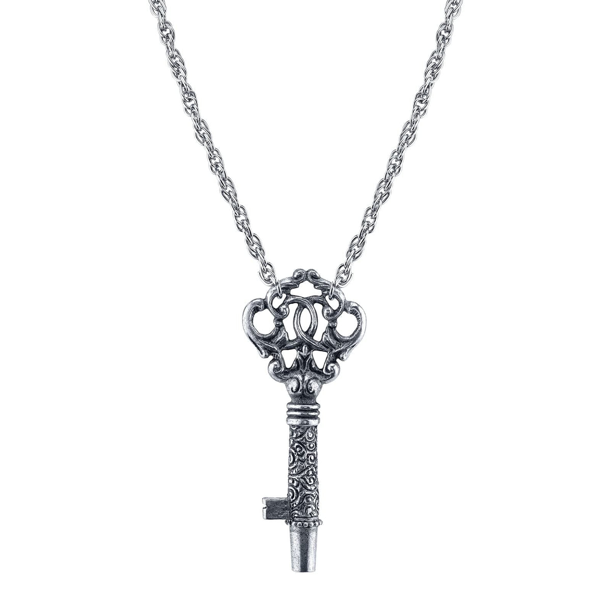 1928 Jewelry Company Necklace, 30"L X 3.17"H X 1.29"W, Silver