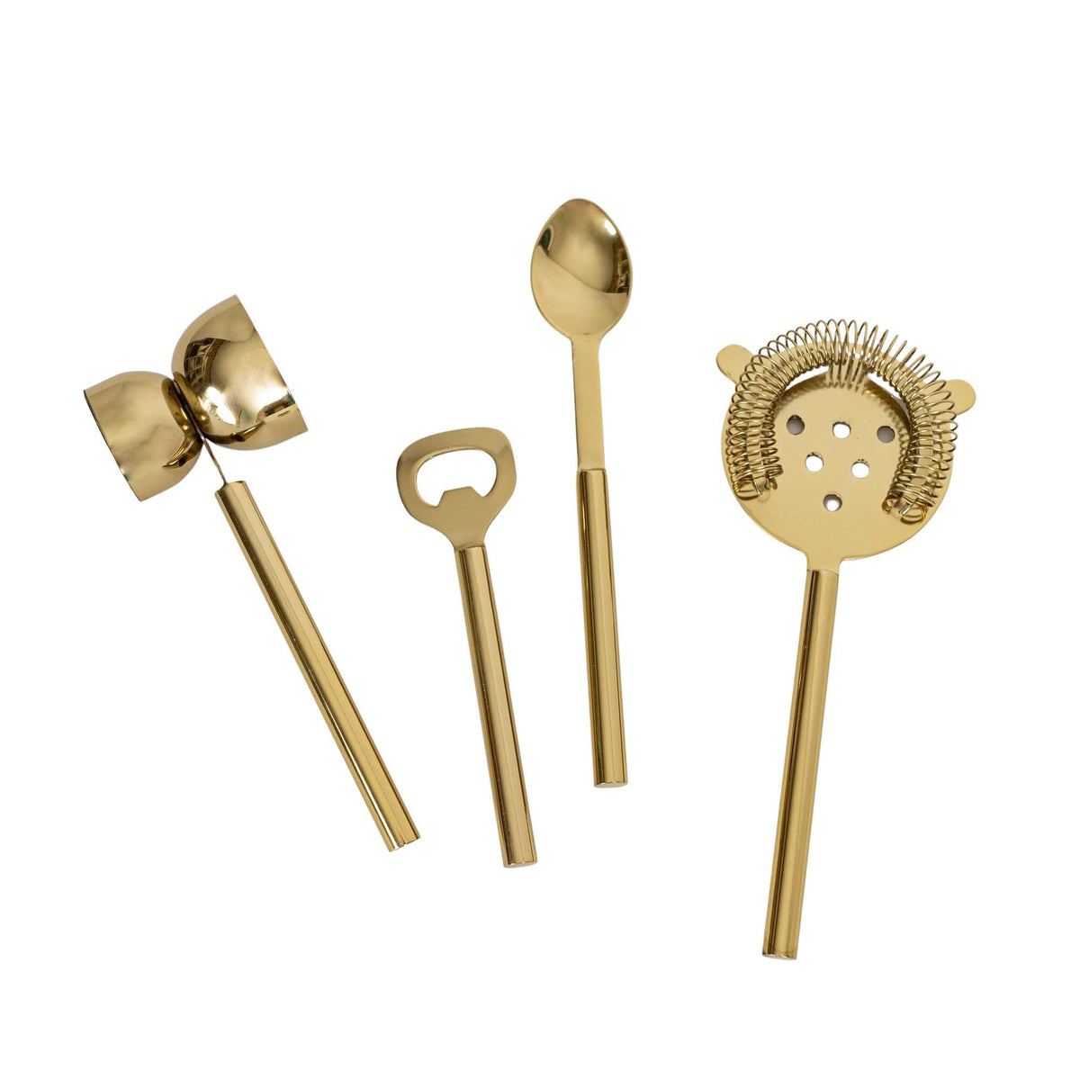 Foreside Home & Garden Set of 4 Bar Tools Brass Metal