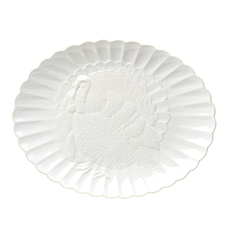 Lenox French Perle Carved Turkey Platter, 6.39, White