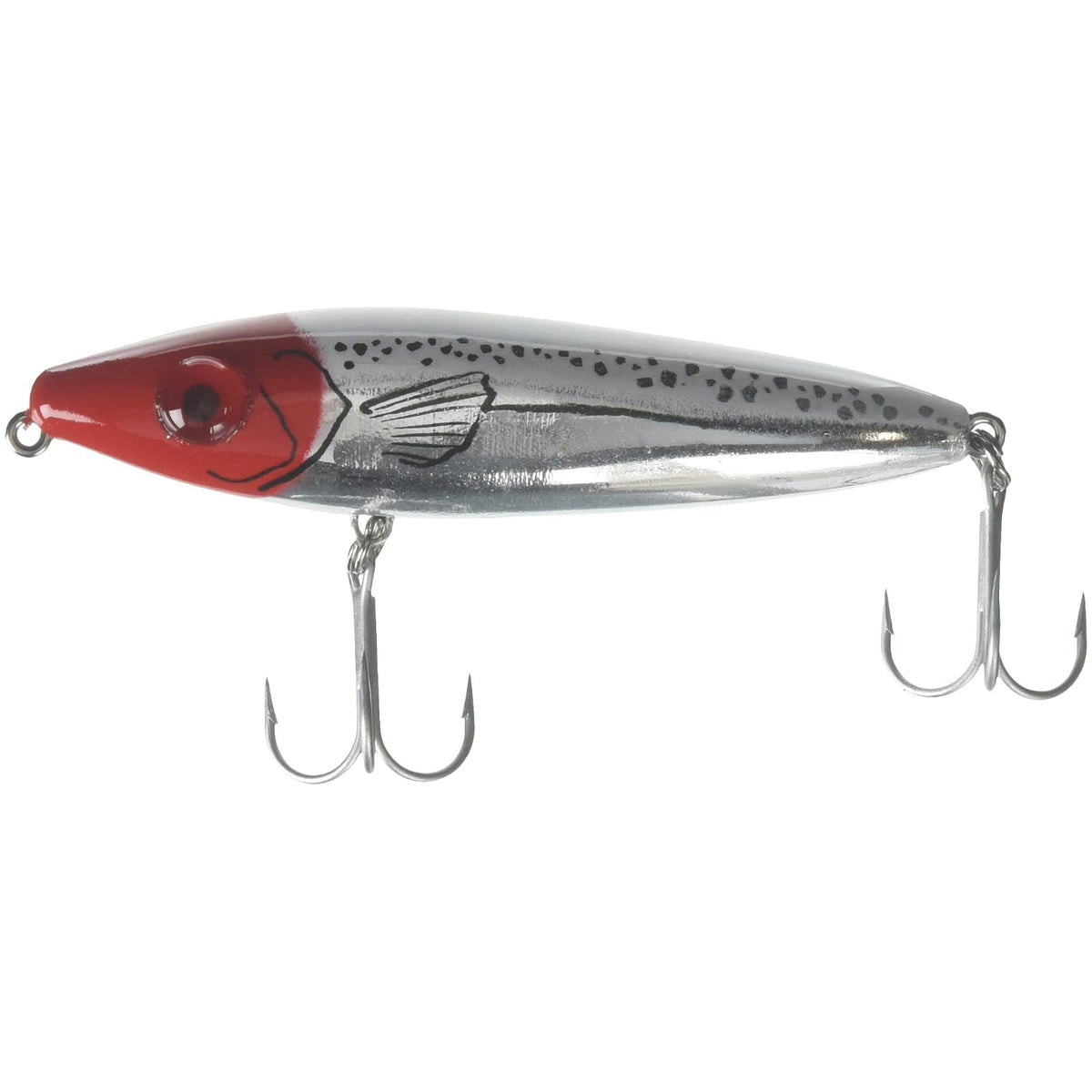 MirrOLure Fishing Hook, 4 Inch, 3/4 oz, Red Hd/White/Chr