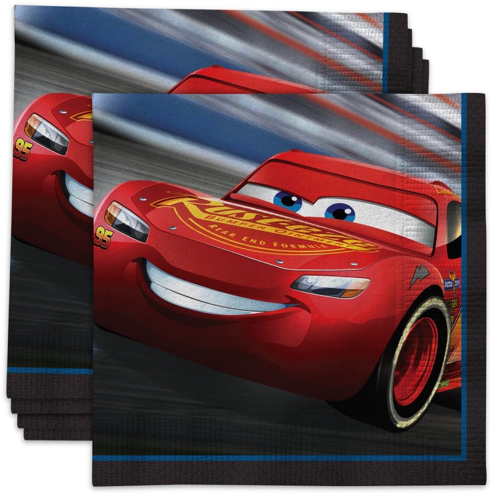 Unique Industries Unique 59921 Disney Cars 3 | Beverage Napkins | 16ct