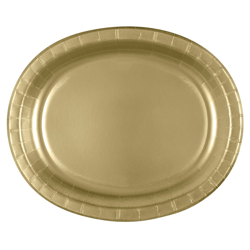 Unique Party Dishware Plate, 12", Gold