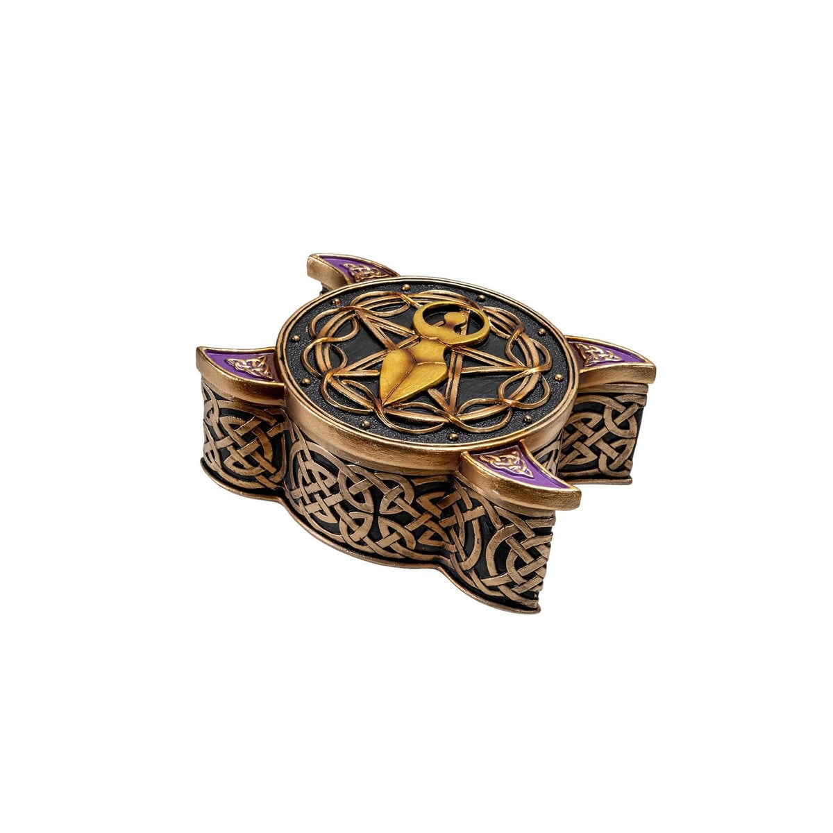 Pacific Giftware Storage Box, 6.18"L x 4.53"W x 2.44"H, Purple & Gold