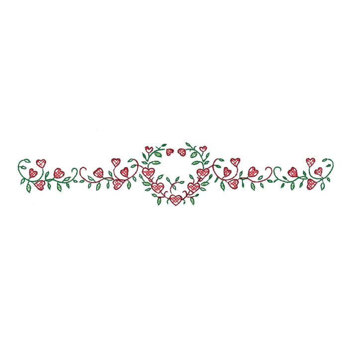 Design Works Crafts Pillowcase, 20" x 30", Heart Vine