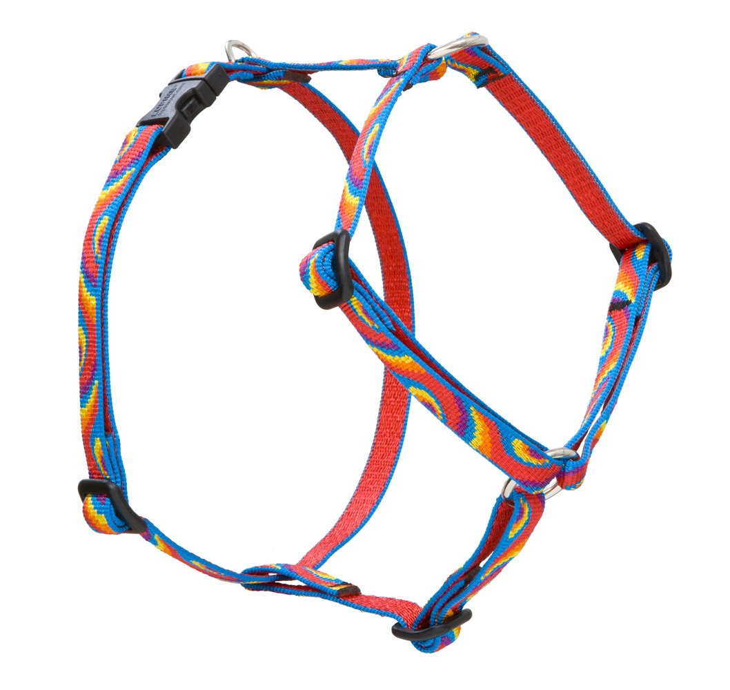 Lupine Pet Originals 1/2" Lollipop 12-20" Adjustable Roman Dog Harness for Small Dogs