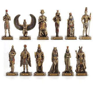 Unicorn Studio Veronese Design Egyptian Gods Resin Figurines Hand Painted Bronzed Statue