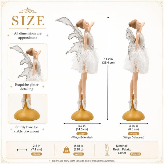 Comfy Hour Figurine, 11.2", White and Silver