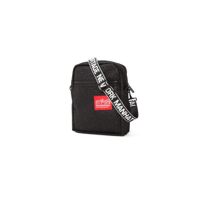 Manhattan Portage Handbag, Black, Bold Glitter Streetwear With Premium Brand Det