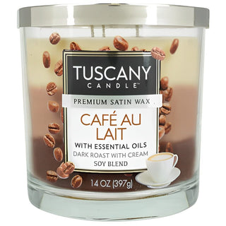 Empire Candle Tuscany Cafe au Lait with Essential Oil Soy Blend- Glass Jar Candle