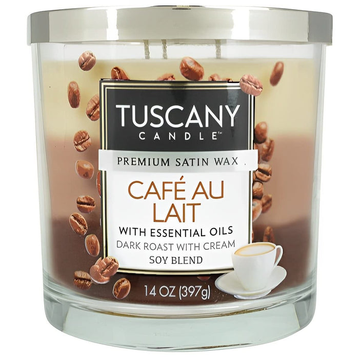 Empire Candle Tuscany Cafe au Lait with Essential Oil Soy Blend- Glass Jar Candle