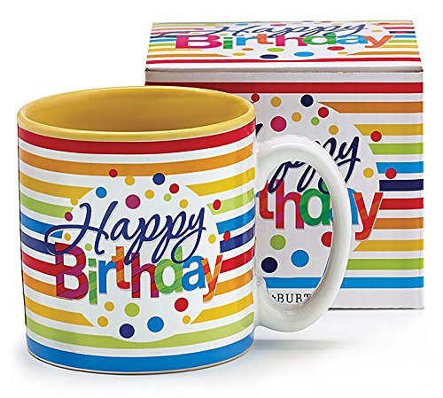 burton + BURTON 9726884 Mug Birthday Stripes Ceramic Decal, Multicolor