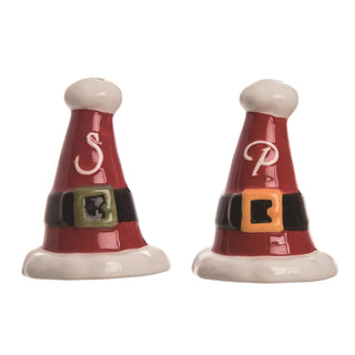 Transpac Y9955 Santa Hat Salt and Pepper, 5-inch Length, Set of 2, Dolomite