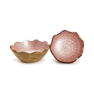 Two's Company Dishware Bowl, 3" H x 10" Dia, 4 1/2" H x 12" Dia., Shimmering Ros