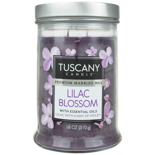 Langley Empire Candle Tuscany, Mottled, Bronze Lid, 18-Ounce, Lilac (50122)