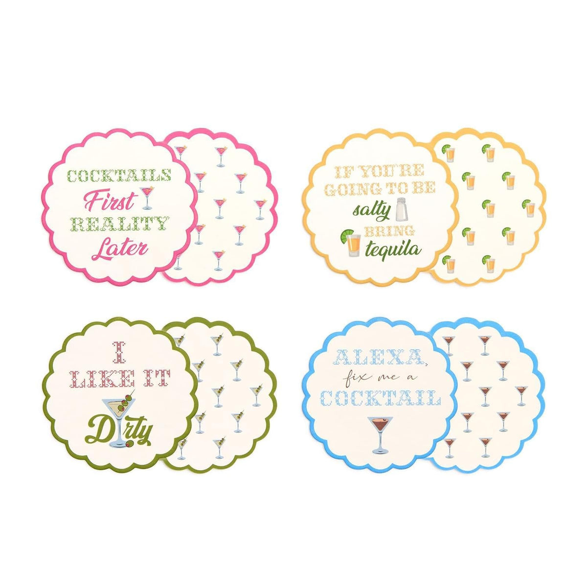 Two's Company Drink Coaster, 3.75 inches, Multicolor