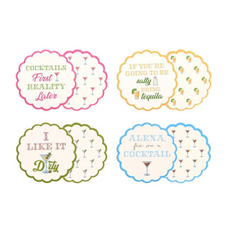 Two's Company Drink Coaster, 3.75 inches, Multicolor